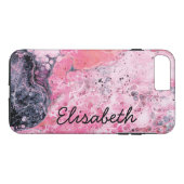 Abstracte kunst met acrylverf | Roze zwart Case-Mate iPhone Case (Achterkant (Horizontaal))