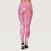 Abstracte kunst met acrylverf | Roze zwart Leggings (Achterkant)