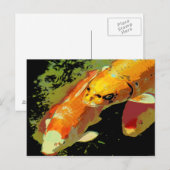 Abstracte kunst met Aziatische Koi Fish Carp Briefkaart (Voorkant / Achterkant)