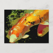 Abstracte kunst met Aziatische Koi Fish Carp Briefkaart (Voorkant)