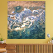 Abstracte kunst met blauw en kalm Seashore Canvas Afdruk (Insitu (Woonkamer))