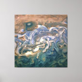 Abstracte kunst met blauw en kalm Seashore Canvas Afdruk (Voorkant)