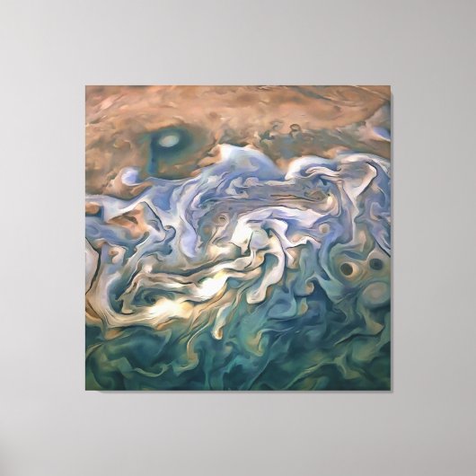 Abstracte kunst met blauw en kalm Seashore Canvas Afdruk (Voorkant)