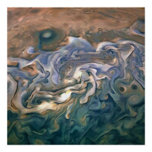 Abstracte kunst met blauw en kalm Seashore Perfect Poster