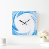 Abstracte kunst met blauw zwijn vierkante klok (Huis)