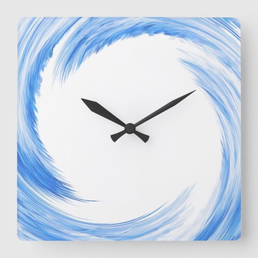 Abstracte kunst met blauw zwijn vierkante klok (Voorkant)