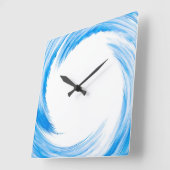 Abstracte kunst met blauw zwijn vierkante klok (Hoek)