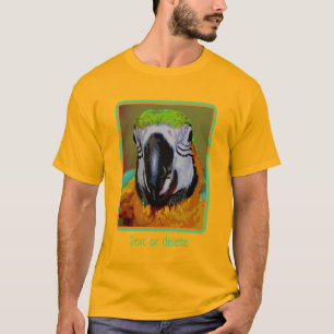 Abstracte kunst met blauwe gouden papaver t-shirt