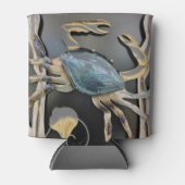 Abstracte kunst met blauwe krab blikjeskoeler (Voorkant)