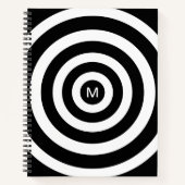 Abstracte kunst met cirkels in zwart-wit notitieboek (Voorkant)