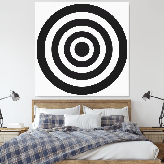 Abstracte kunst met cirkels op zwart-wit canvas (Insitu (Slaapkamer))