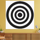 Abstracte kunst met cirkels op zwart-wit canvas (Insitu (Woonkamer))