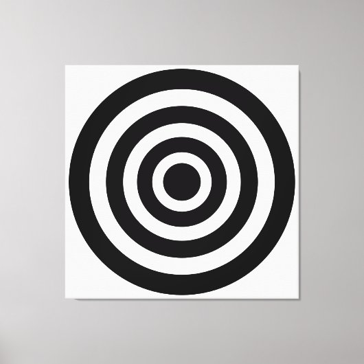 Abstracte kunst met cirkels op zwart-wit canvas afdruk (Voorkant)