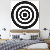 Abstracte kunst met cirkels op zwart-wit canvas afdruk (Insitu (Slaapkamer))