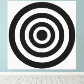 Abstracte kunst met cirkels op zwart-wit canvas afdruk (Insitu (Houten vloer))