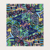 Abstracte kunst met dagtripper-hand visitekaartje (Buitenkant ongevouwen)