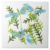 Abstracte kunst met dansende libellen tegeltje (Voorkant)