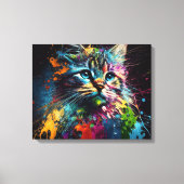 Abstracte Kunst met een Kat Canvas Druk (Voorkant)
