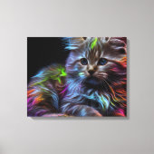 Abstracte Kunst met een Kat Canvas Druk (Voorkant)