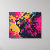 Abstracte Kunst met een Lion Canvas Druk (Voorkant)