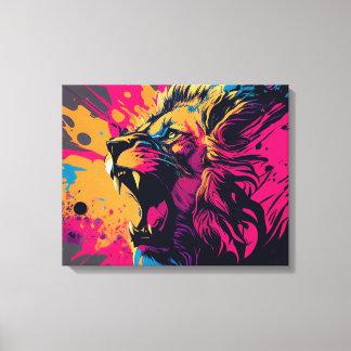 Abstracte Kunst met een Lion Canvas Druk