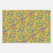 Abstracte kunst met felgele draad inpakpapier vel (Voorkant 3)