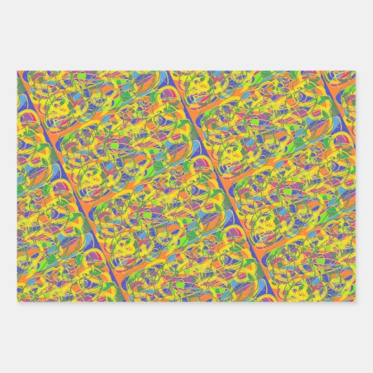 Abstracte kunst met felgele draad inpakpapier vel (Voorkant 2)