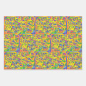 Abstracte kunst met felgele draad inpakpapier vel (Voorkant)