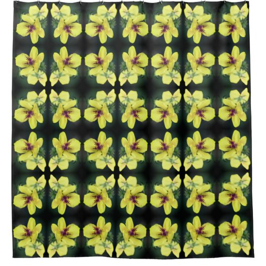 Abstracte kunst met fijne geelbloem douchegordijn (Voorkant)