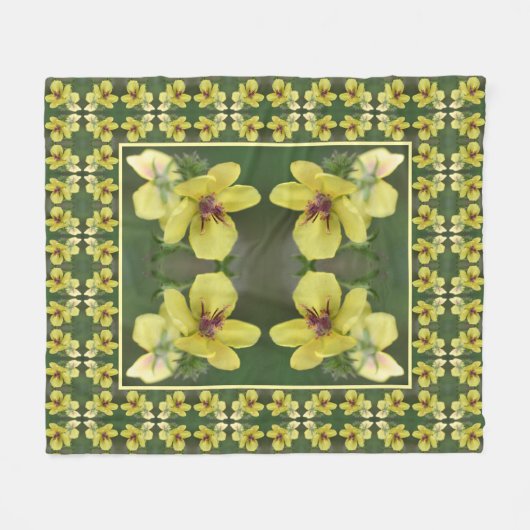 Abstracte kunst met fijne geelbloem fleece deken (Voorkant (Horizontaal))
