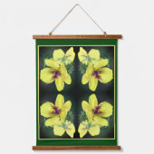 Abstracte kunst met fijne geelbloem hangend wandkleed (Voorkant)