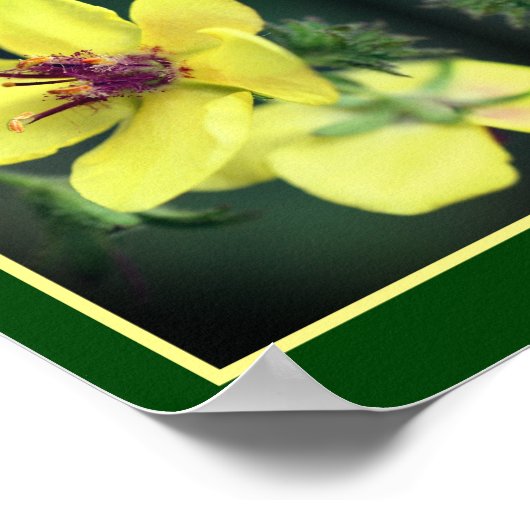 Abstracte kunst met fijne geelbloem poster (Hoek)