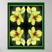 Abstracte kunst met fijne geelbloem poster (Voorkant)