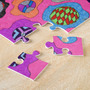 abstracte kunst met 'gebroken wing' legpuzzel