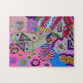 abstracte kunst met 'gebroken wing' legpuzzel (Horizontaal)