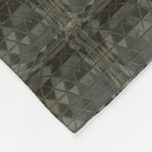 Abstracte kunst met geometrisch glasmotief fleece deken (Hoek)