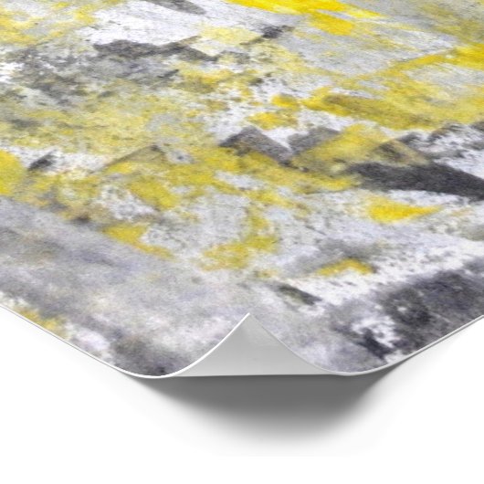 abstracte kunst met grijs en geel poster (Hoek)