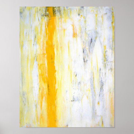 abstracte kunst met grijs en geel poster (Voorkant)