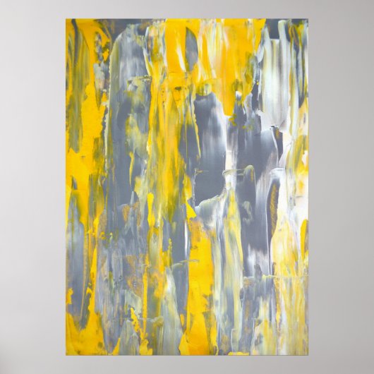 abstracte kunst met grijze en gele smaak poster (Voorkant)