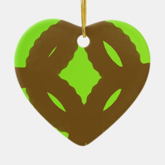 abstracte kunst met groene kraamkunst keramisch ornament (Voorkant)