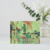 Abstracte kunst met groene latentie briefkaart (Staand voorkant)