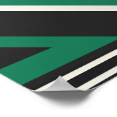 Abstracte kunst met groene, zwarte en witte strepe poster (Hoek)