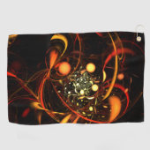 Abstracte kunst met hartslag golfhanddoek (Horizontaal)