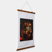 Abstracte kunst met hartslag hangend wandkleed (Gebogen)