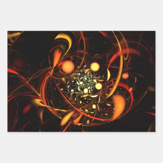 Abstracte kunst met hartslag inpakpapier vel (Voorkant 2)