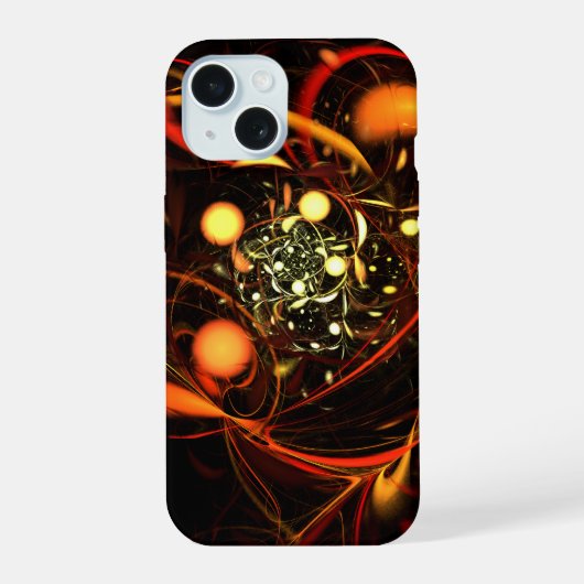 Abstracte kunst met hartslag iPhone 15 case (Achterkant)