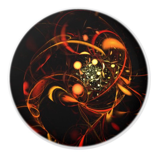 Abstracte kunst met hartslag keramische knop (Voorkant)