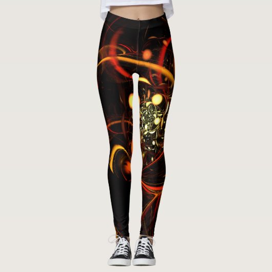 Abstracte kunst met hartslag leggings (Voorkant)