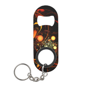 Abstracte kunst met hartslag mini flessenopener