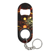 Abstracte kunst met hartslag mini flessenopener (Achterkant)